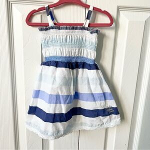 Calvin Klein Sleeveless Striped Dress and Diaper Cover for Baby Girl - 12 m